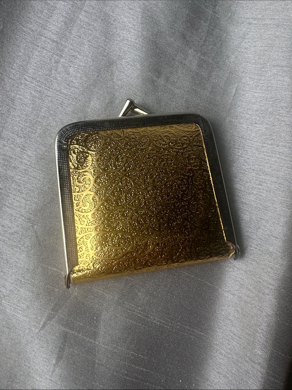 Vintage Gold Colored Compact Mirror